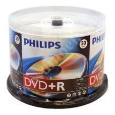DVD+R Philips, 4.7GB, 16X, Cake box 50бр. DVD+R Philips, 4.7GB, 16X, Cake box 50бр.