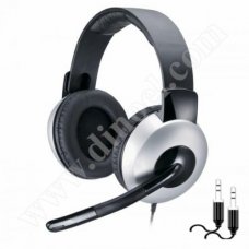 Слушалки с микрофон Genius, Delux, Coll Up, HS-05A, 3.5mm, jack x2, Black-Silver Слушалки с микрофон Genius, Delux, Coll Up, HS-05A, 3.5mm, jack x2, Black-Silver