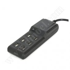 Разклонител Omega, OL6USB15B, 220V - 5V, 4.5A, USB x6, Black