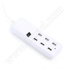 Разклонител Omega, OL6USB15W, 220V - 5V, 4.5A, USB x6, White