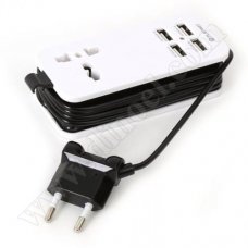 Преносима зарядна станция Platinet, PLCUSBT4BW, 220V - 5V, 4.2A, USB x4