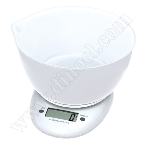 Електронна везна с купа Omega, Kitchen, White, 3kg, MAX