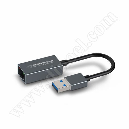 Мрежова карта Esperanza, Gigabit, ENA101, USB 3.0 Type-A - RJ45, 1000Mbps
