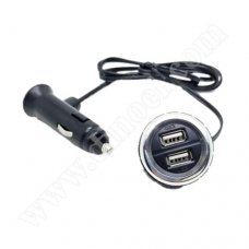 Адаптер захранване Omega, OUCC2C3, 12-24V - 5V, 3.1A, USB 2.0 x2