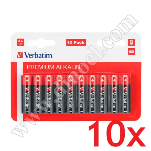 Батерии Verbatim, 1.5V, LR6, AA, Alkaline, 10бр.x10