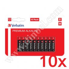 Батерии Verbatim, 1.5V, LR03, AAA, Alkaline, 10бр.x10