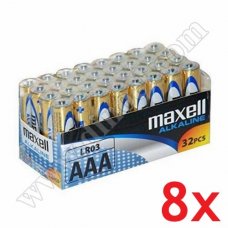 Батерии Maxell, 1.5V, LR03, AAA, Alkaline,  32бр.x8
