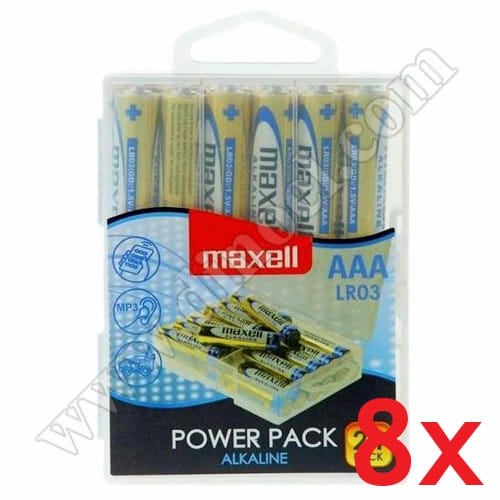 Батерии Maxell, 1.5V, LR03, AAA, Alkaline,  24бр.x8