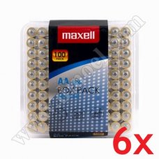 Батерии Maxell, 1.5V, LR6, AA, Alkaline, 100бр.x6