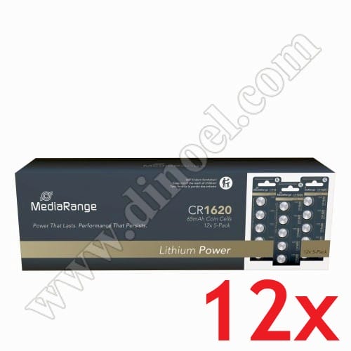 Батерии MediaRange, 3V, CR1620, Lithium Power, 60бр. (5бр.x12)