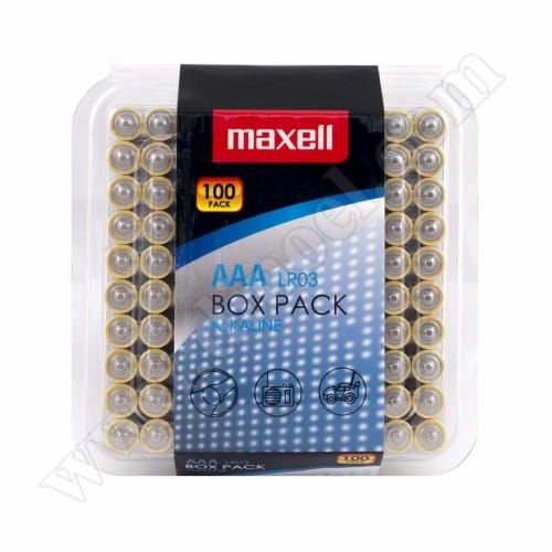 Батерии Maxell, 1.5V, LR03, AAA, Alkaline, 100бр.