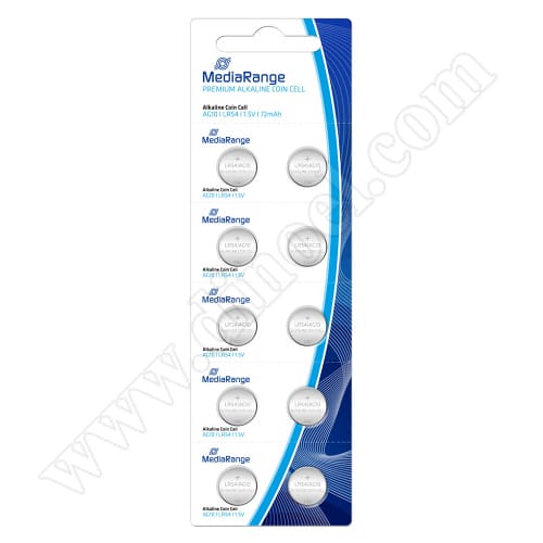 Батерии MediaRange, 1.5V, AG10, LR54, Alkaline Power, 10бр. в блистер