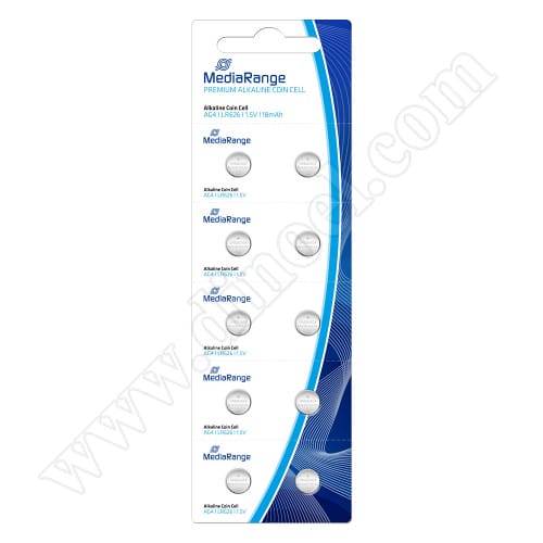 Батерии MediaRange, 1.5V, AG4, LR626, Alkaline Power, 10бр. в блистер