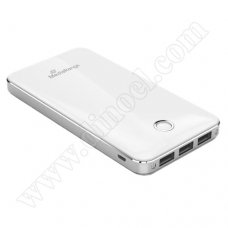 Външна батерия MediaRange, 10000 mAh, 3x USB, Power Bank, White