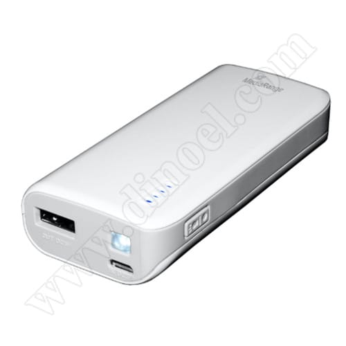 Външна батерия MediaRange,  5200 mAh, 1x USB, Power Bank, White