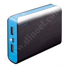 Външна батерия Platinet, 6000 mAh, 2x USB, Power Bank, Blue