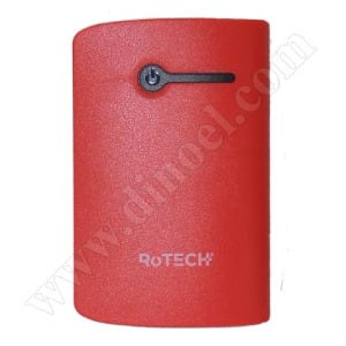 Външна батерия RoTech, 6000 mAh, 2x USB, Power Bank, Red