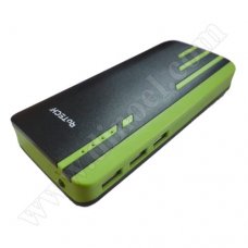 Външна батерия RoTech, 8000 mAh, 3x USB, Power Bank, Green
