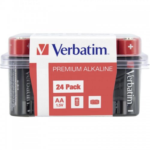 Батерии Verbatim, 1.5V, LR6, AA, Alkaline, 24бр.