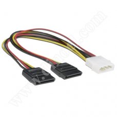 Захранващ разклонител JeWAY, ATX, Molex, 4pin - SATA x2, 0.20m