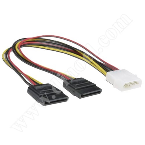Захранващ разклонител JeWAY, ATX, Molex, 4pin - SATA x2, 0.20m