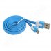 Кабел Omega, USB A(M) - USB micro-B(M), v.2.0, 1.0m, Flat, Blue