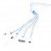 Комплект кабели Omega, USB v.2.0, 4 in 1: miniUSB, microUSB, 3GS, 4GS, Lightning