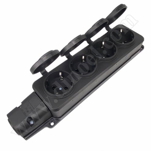 Разклонител Power Strip, DF-5704, 4 гнездo, 16A, 250V, влагозащитен