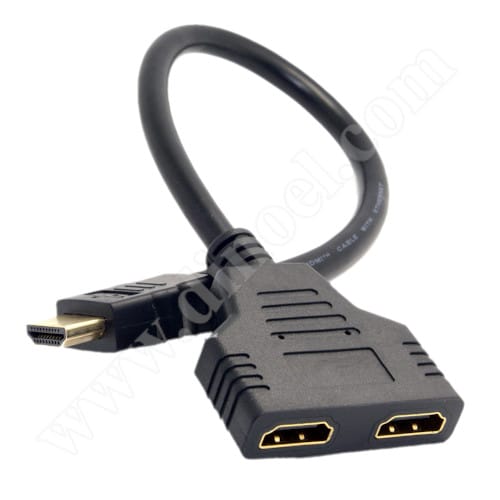 Разклонител RoTech, HDMI(M) - HDMI(F)x2, 0.30m