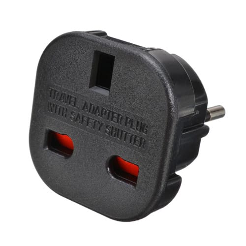 Преходник RoTech, Travel, CEE 7/4, 220V, UK - EU, Black