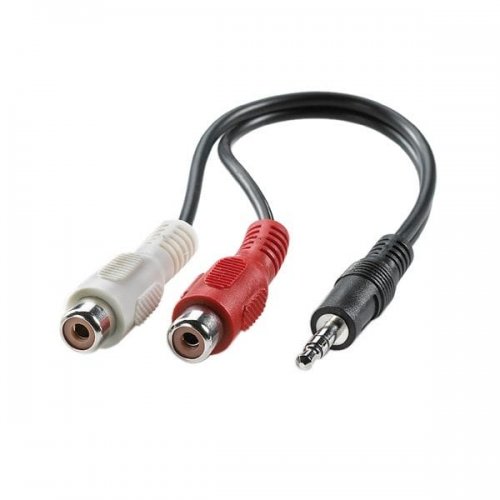Кабел Roline, Stereo, RCA(F)x2 - Jack 3.5mm(M), 0.2m