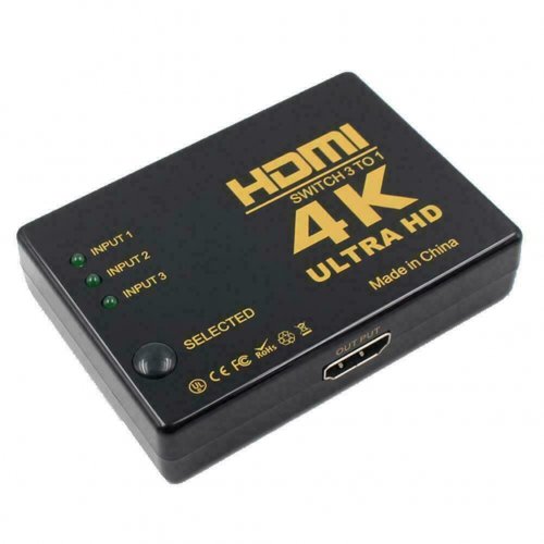Превключвател RoTech, HDMI(F)x3 към HDMI(F), FLAT, 2K4K