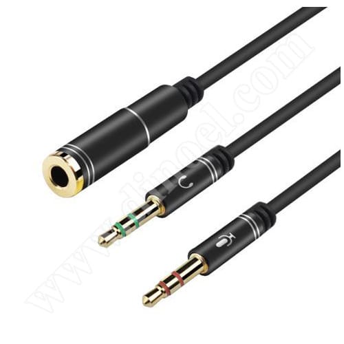 Кабел RoTech, Y-сплитер, Jack 3.5mm(M)x2 - Jack 3.5mm(F), 0.2m