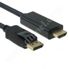 Кабел DeTech, DisplayPort(M) - HDMI(M), GOLD, V1.2, 1.8m