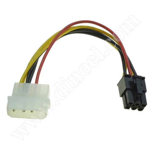 Захранващ преходник JeWAY, ATX, Molex, 4pin - P6/6pin, 0.25m