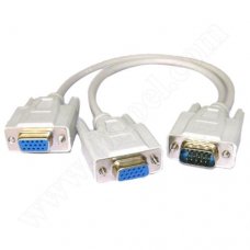 Разклонител RoTech, VGA(M) - VGA(F)x2, 0.25m