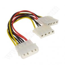 Захранващ разклонител JeWAY, ATX, Molex, 4pin - Molex 4pin x2, 0.20m