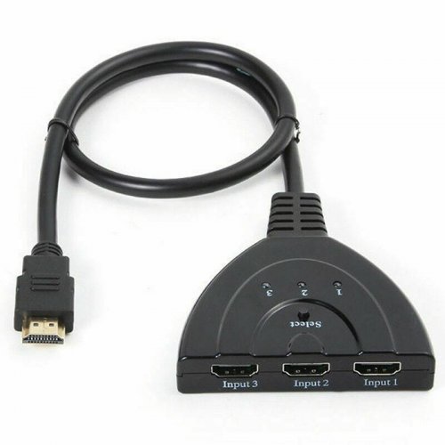 Превключвател RoTech, HDMI(F)x3 - HDMI(M), 0.30m