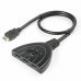Превключвател RoTech, HDMI(F)x3 - HDMI(M), 0.30m