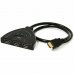 Превключвател RoTech, HDMI(F)x3 - HDMI(M), 0.30m