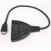 Превключвател RoTech, HDMI(F)x3 - HDMI(M), 0.30m