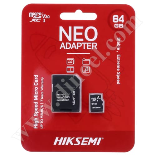 HikSemi, NEO, microSD,  64GB, Class 10, V10, карта памет, +SD адаптер