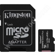 Kingston, Canvas, Select Plus, microSD,  64GB, Class 10, V10, A1, карта памет, +SD адаптер