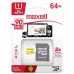 Maxell, ECOdata, microSD,  64GB, Class 10, V10, карта памет, +SD адаптер