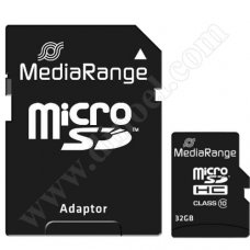 MediaRange, microSD,  32GB, Class 10, V10, карта памет, +SD адаптер