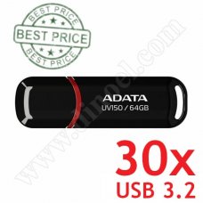 Adata, UV150, 64GB, USB 3.2, Flash Drive, Black + Red, 30бр. Adata, UV150, 64GB, USB 3.2, Flash Drive, Black + Red, 30бр.