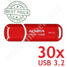 Adata, UV150, 64GB, USB 3.2, Flash Drive, Red + White, 30бр. Adata, UV150, 64GB, USB 3.2, Flash Drive, Red + White, 30бр.