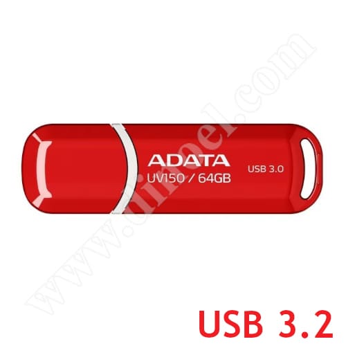 Adata, UV150,  64GB, USB 3.2, Flash Drive, Red + White