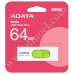 Adata, UV320,  64GB, USB 3.2, Flash Drive, White + Green, 30бр.