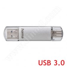 Hama, C-Laeta,  16GB, Type-C, USB 3.1, Flash Drive, Silver
